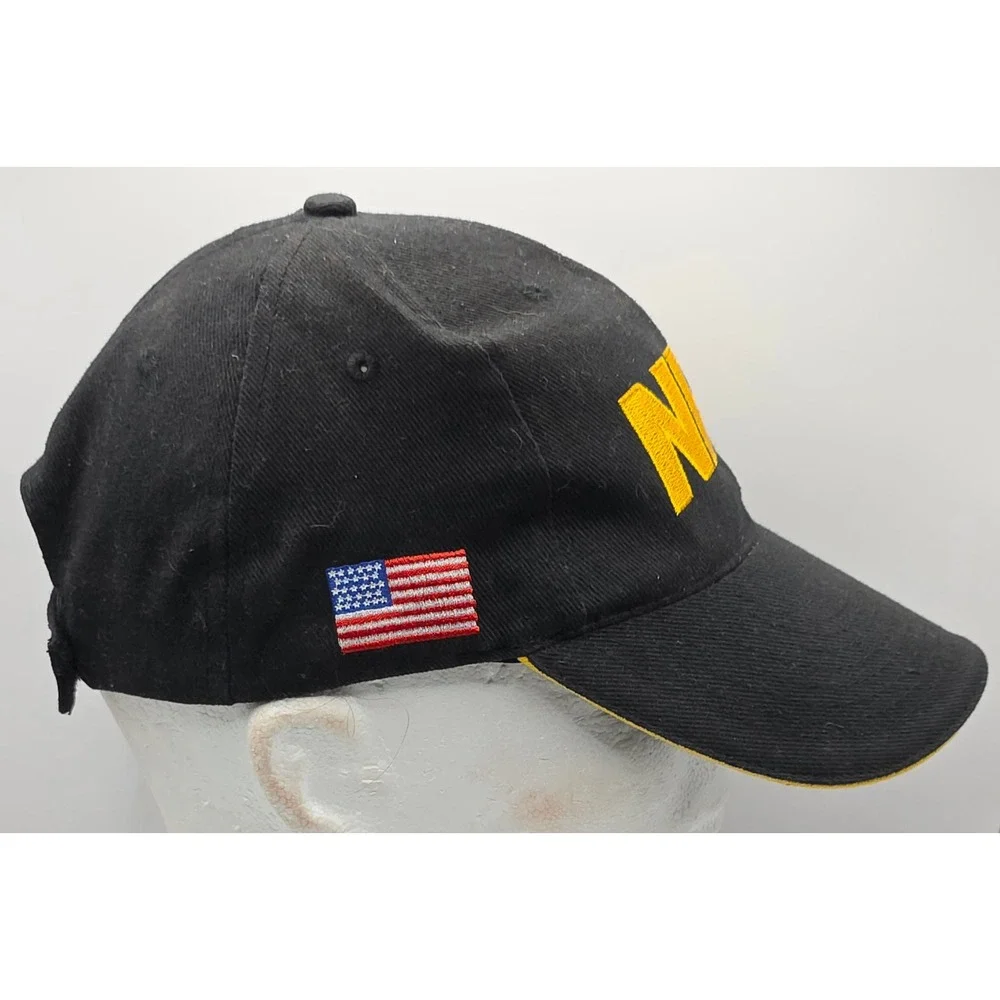 NRA Hat Black‎ Cap Gold Embroidered Logo American Flag Adult Baseball